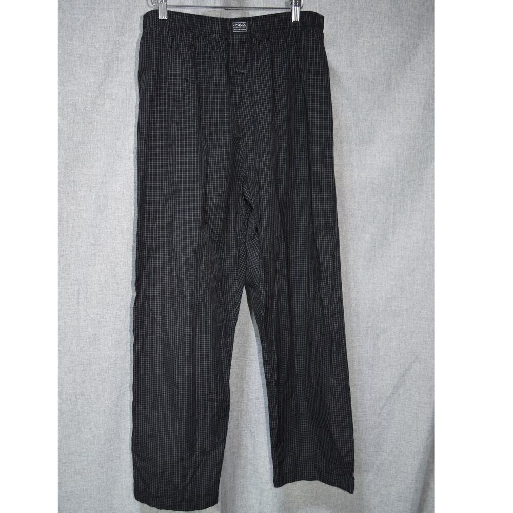 Polo Ralph Lauren Men’s Pajama Set Black Micro-Grid Check 100% Cotton – Large - Picture 4 of 5